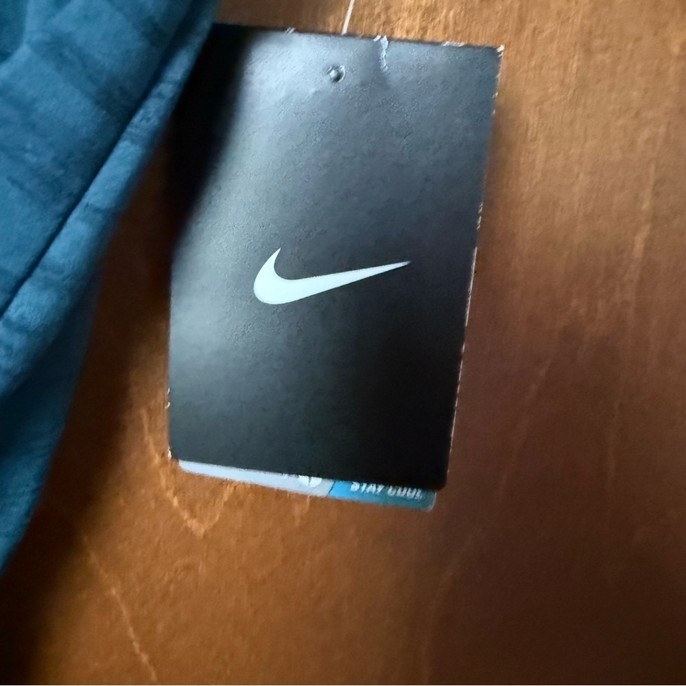 Nike NWT Dark Teal Women's Blue Dri-FIT Top Sz S Ret $40. Semi Sheer - Picture 5 of 6